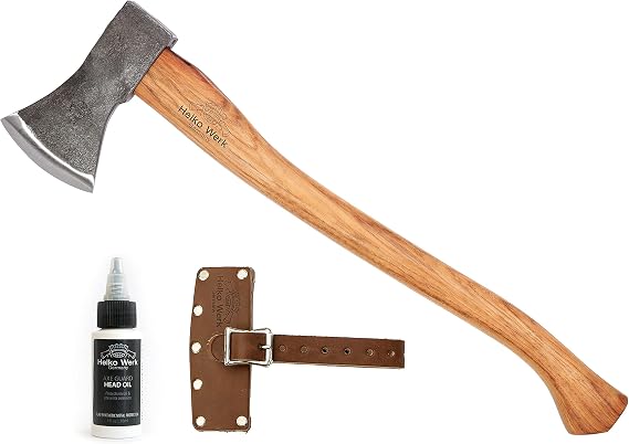 1844 Helko Werk Germany Traditional Black Forest Woodworker Axe (13562) | Made in Germany Hand Forged Bushcraft Axe and Forest Axe for Cutting Compact and Lightweight Head 2.25 lbs Handle 24 inches