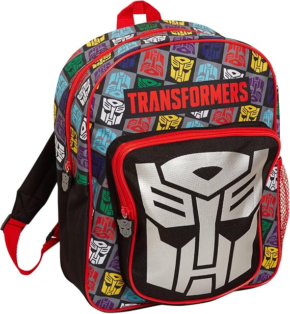 Transformers Boys Backpack Official Bag for Back to School Kindergarten Kids Large Capacity Autobots Bumblebee, Optimus Prime and Megatron Sports Rucksack Lunch Bag Travel