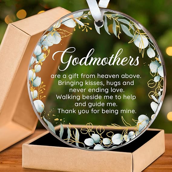 HEXMOZ Godmother Gifts from Godchild, Goddaughter - Godmother Ornament 2026