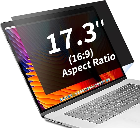 Seorsok 17 Inch 16:9 360Laptop Privacy Screen Protector,Anti Peeping and Anti Blue Light Laptop Privacy Shield,Anti Glare Screen Protector Reduce Eye Strain & Eye Protection
