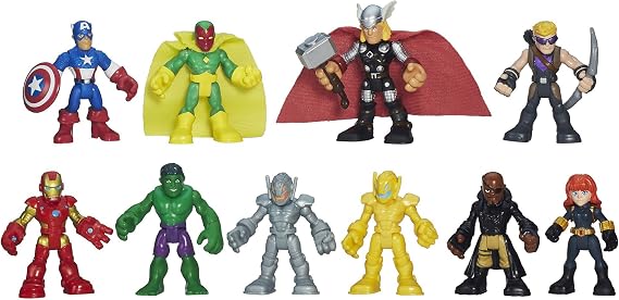 Marvel Playskool Heroes Super Hero Adventures Ultimate Set, 10 Collectible 2.5-Inch Action Figures, Toys for Kids Ages 3 and Up