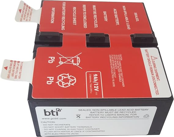 BTI Replacement UPS Battery Cartridge APCRBC124-SLA124 for APC BX1500M BR1200G-FR BR