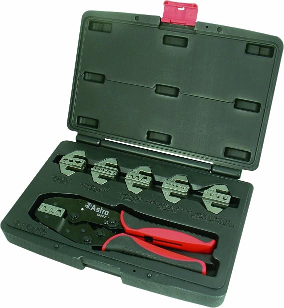 Astro Pneumatic Tool 9477 7-Piece Professional Quick Interchangeable Ratchet Crimping Tool Set