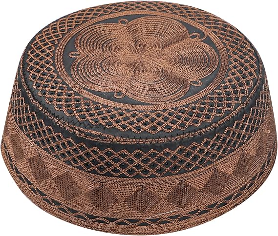 JIAHG Mens Breathable Muslim Prayer Kufi Skull Cap Embroidery Islam Kufi Headware Takke Praying Beanie Hat Kofia Topi Hat