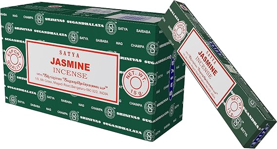 Satya Nag Champa Jasmine Incense Sticks, 12 Count