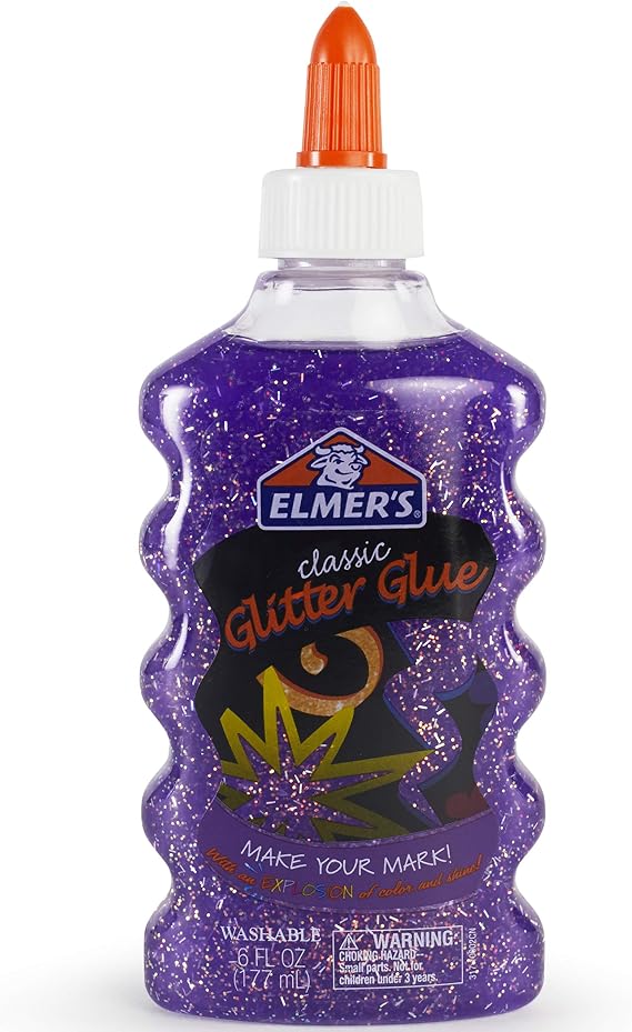 Elmer's Liquid Glitter Glue, Washable, Purple, 6 Ounces, 1 Count - Great For Making Slime