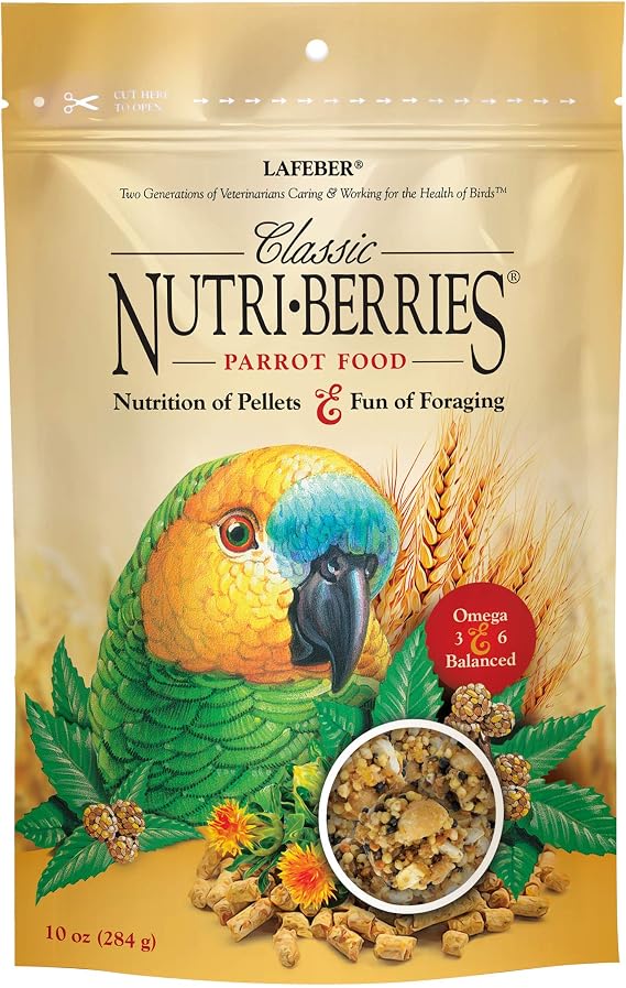 LAFEBER'S Classic Nutri-Berries Pet Bird Food, for Parrots, 10 oz