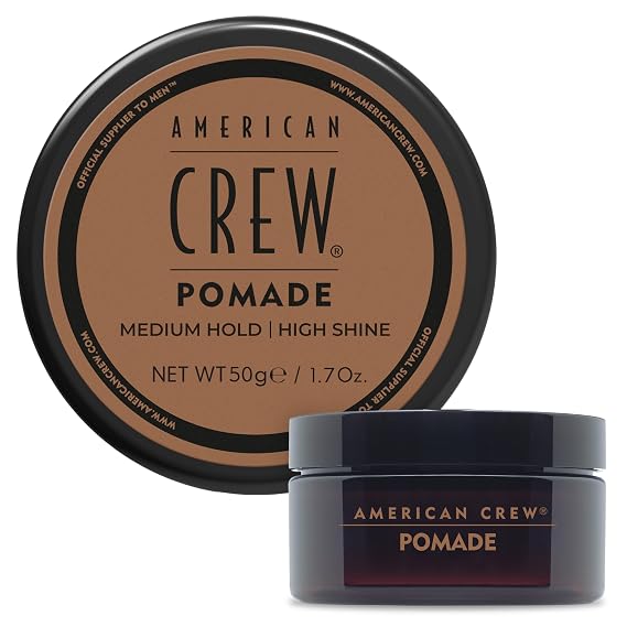 American Crew Men's Hair Pomade, Medium Hold & High Shine, 1.7 oz