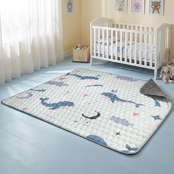 71"x59" Extra Large Baby Play Mat - Premium Thick, Non-Slip & Machine Washable Foam Floor Mat for Infants, Babies & Toddler. Fits Playpens,Spacious Crawling Space, Alphabet Design, Foldable & Odorless