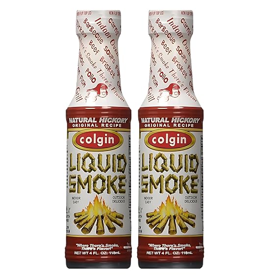 Colgin Authentic Hickory Liquid Smoke 4 oz for Home Cooks & BBQ Enthusiasts Liquid Smoke for Cooking Rich, Sweet Smoky Flavor for Meats, Sauces, Marinades Ideal for BBQ & Cooking (2 pack)