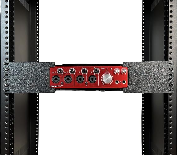 Rack Mount Kit for Focusrite Clarett 4Pre - 19" 2U PETG Brackets with Straps, Studio Recording Rack Accessory
