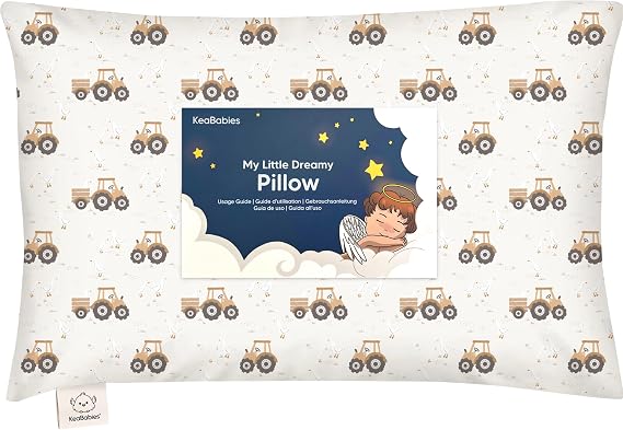 Toddler Pillow with Pillowcase, 13x18 My Little Dreamy Pillow (Tractor)