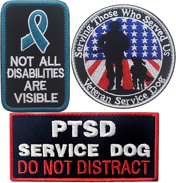 PTSD Veteran Service Dog Tactical Embroidered Morale Patch