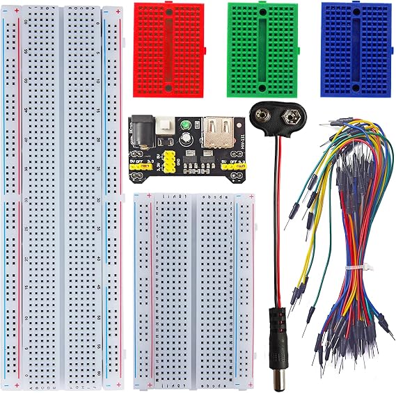 Breadboard Kit with Flexible Wires & 9V DC Adapter for Arduino, IoT & STEM