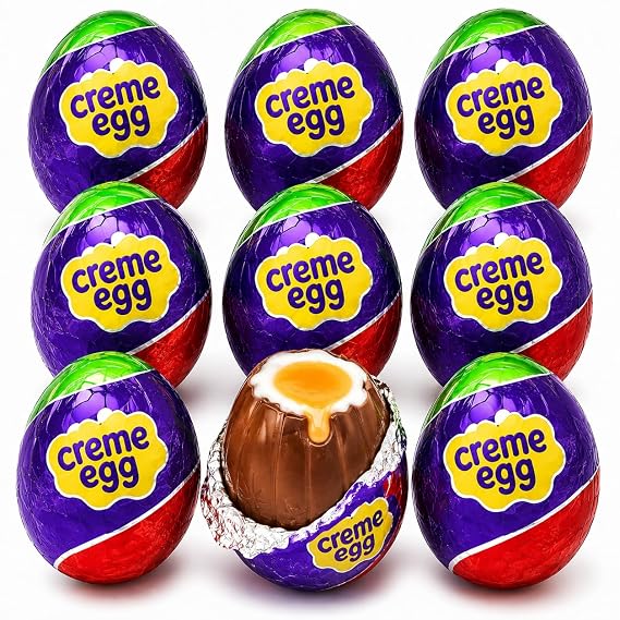 Cudbur,y Milk Chocolate Creme MINI Eggs Candy 9 Count Chocolate Candy Eggs with Soft Fondant Center Individually Wrapped Sweet Candy office, party or Basket Stuffers Party Favors (2.8 Oz) 1 Pack