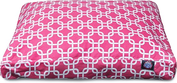 Majestic Pet Rectangular Dog Bed, Small, 27x20x4 in, Washable, Coral