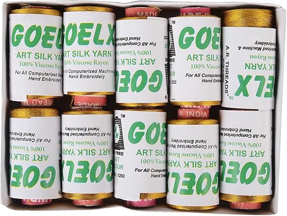 GOELX Silk Thread Antique Gold for Bangle-Jhumka-Jewellery Designing & Craft Work