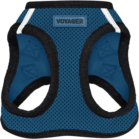 Voyager Step-in Air Dog Vest Harness - Blue/Black Trim, Large