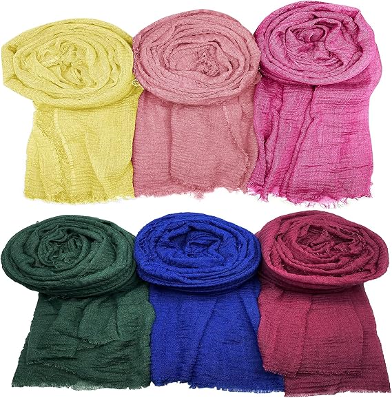 6 PCS Women Scarf Shawl for All Season Scarve, Mixed Color