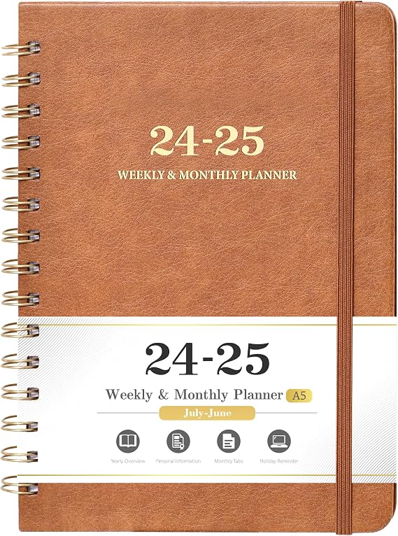 Planner - Weekly & Monthly 2024-2025, July 2024 - June 2025, Calendar Planner With Inner Pocket, Notes Pages, 5.75" x 8.25