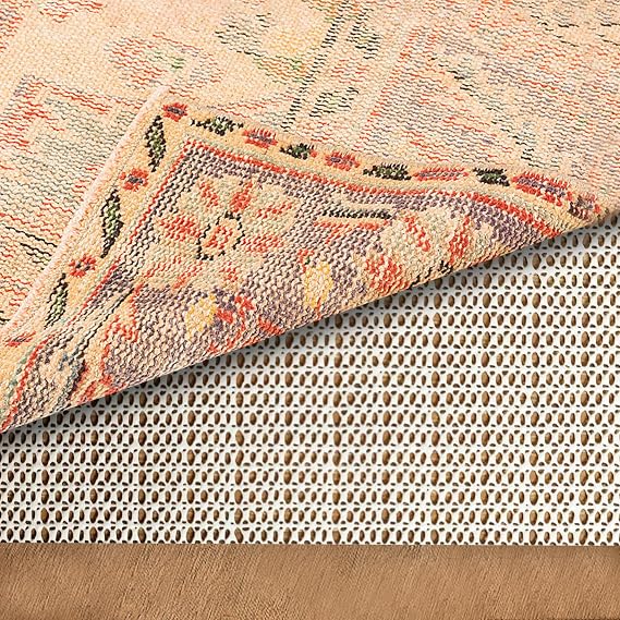 Non Slip Rug Pad Grippers 2 x 3 Ft for Hardwood Floors, Thick Carpet Pads Gripper for Tile Floors,Rug Grip for Area Rug,Sofa,Chair,Cushion Keep Your Rugs Safe and in Place, Cream