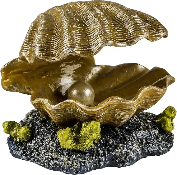 GloFish Clam Ornament, Detailed Aquarium Ornament, Hideaway For Fish