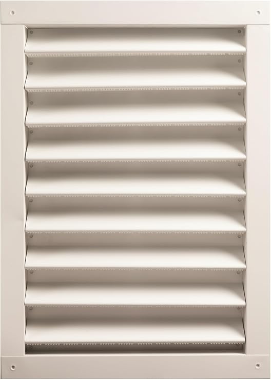 GAF Master Flow 14 in. x 24 in. Aluminum Wall Louver Static Vent Durable One-Piece Construction, White Finish, for Attic Intake/Exhaust, Flush or Recessed Installation - DA1424W