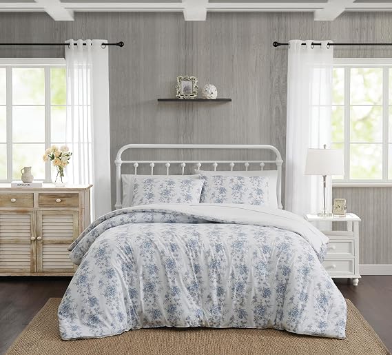 The Farmhouse British Rose Comforter Set Cotton 3-Piece Full/Queen Comforter Set, Floral Themed, for Men and Women, Oeko-TEX Certified Confidence