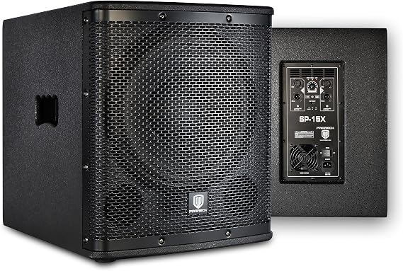 PRORECK SP-15X Active Powered PA DJ Subwoofer Cabinet 15 inch 2000W P.M.P.O with Class-D Amplifier,3 DSP Presets-Monitor, Bass Reinforcement, Black, for Wedding, Party, Concert, Church (One Subwoofer)