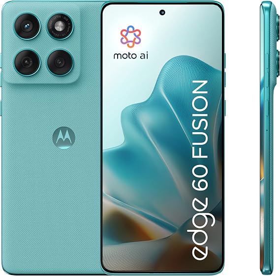 Motorola Edge 60 Fusion 6.76 Super HD 50MP Camera with Moto-AI 8/256GB 5200mAh Android 15 Pantone Amazonite + Protective Cover + Phone Holder