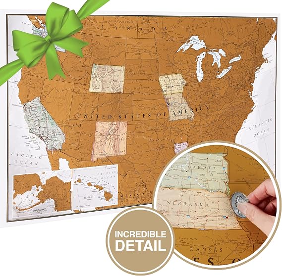 Scratch Off Map of the United States - USA Wall Map - National Parks | Maps International - Detailed cartography - US States
