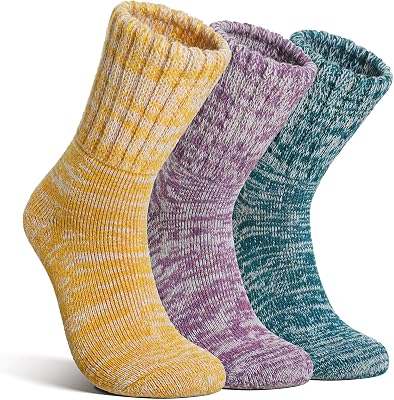Merino Wool Boot Socks Thermal Winter Ski Thick Warm Hiking Socks for Women Men 3 Pairs