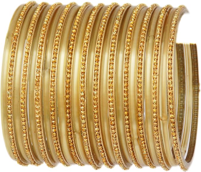 JD'Z COLLECTION Indian Glass Bangles Set For Women & Girls Glass Bangles Bracelets,Wedding Wear Costume Bangles Glass Bangles Set of 24 Bangles