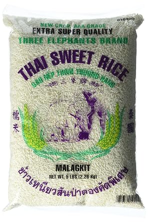 Three Elephants Thai Sweet Rice 5 Pound, 80 Ounce