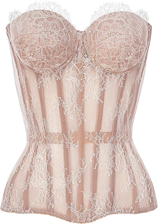 WS Waist Secrets Perfect Corset NYC OVERBUST Mesh Corset Top Lace up Corset with 15 Steel Boned