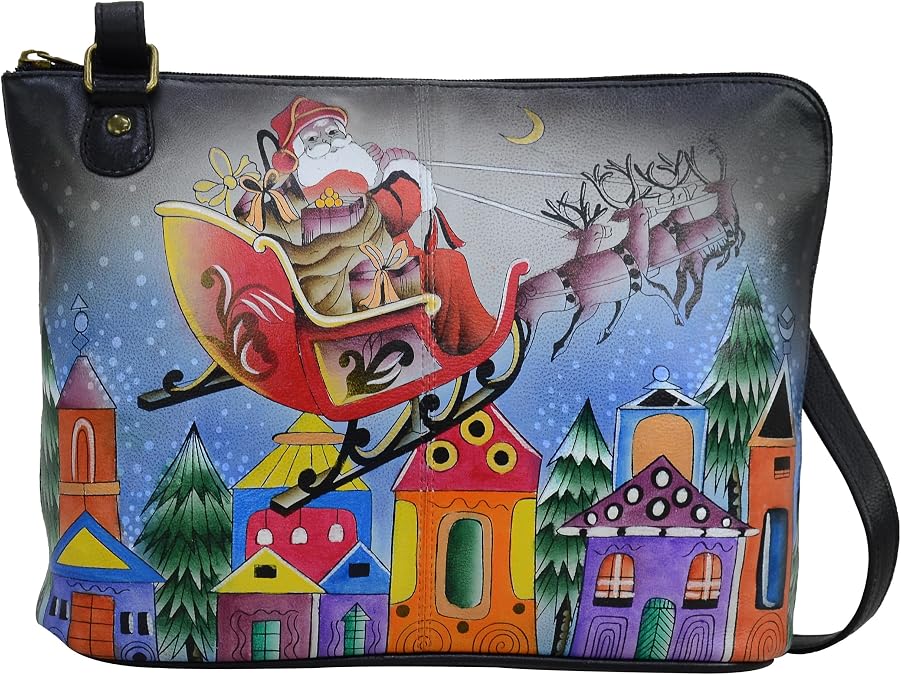 Anna by Anuschka Hand Painted Womens Genuine Leather-Two-Sided Zip Travel Organizer