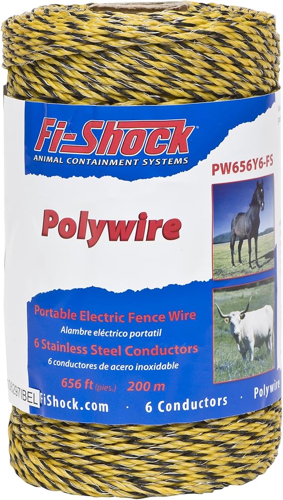 Fi-Shock PW656Y6-FS 6-Strand Polywire, 656-Feet , Yellow