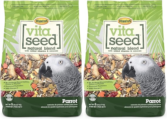 Higgins 2 Pack of Vita Seed Natural Blend Parrot Food, 5 Pounds Each