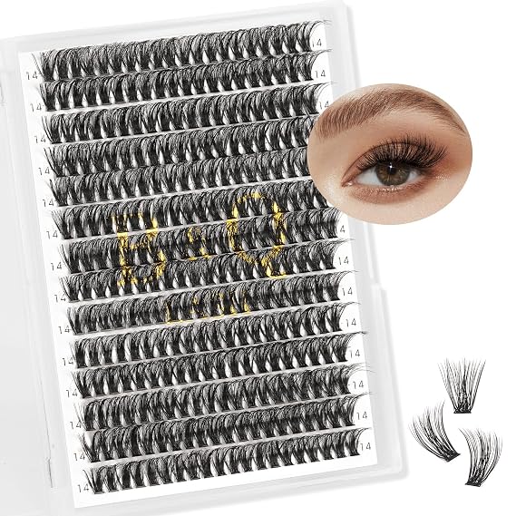 B&Qaugen Lash Clusters Individual Lashes Lash 280 PCS Eyelash Clusters False Eyelash Lash Extension Fluffy Natural Cluster Eyelash Extensions DIY Eyelash Extensions at Home (RR280-45D-D-13mm)