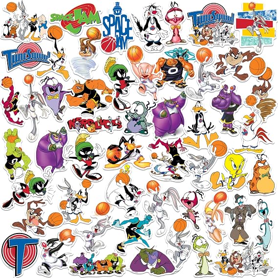 Space Jam Sticker Pack 50 L Vinyl, Water Bottle, Tablet & Scrapbooking