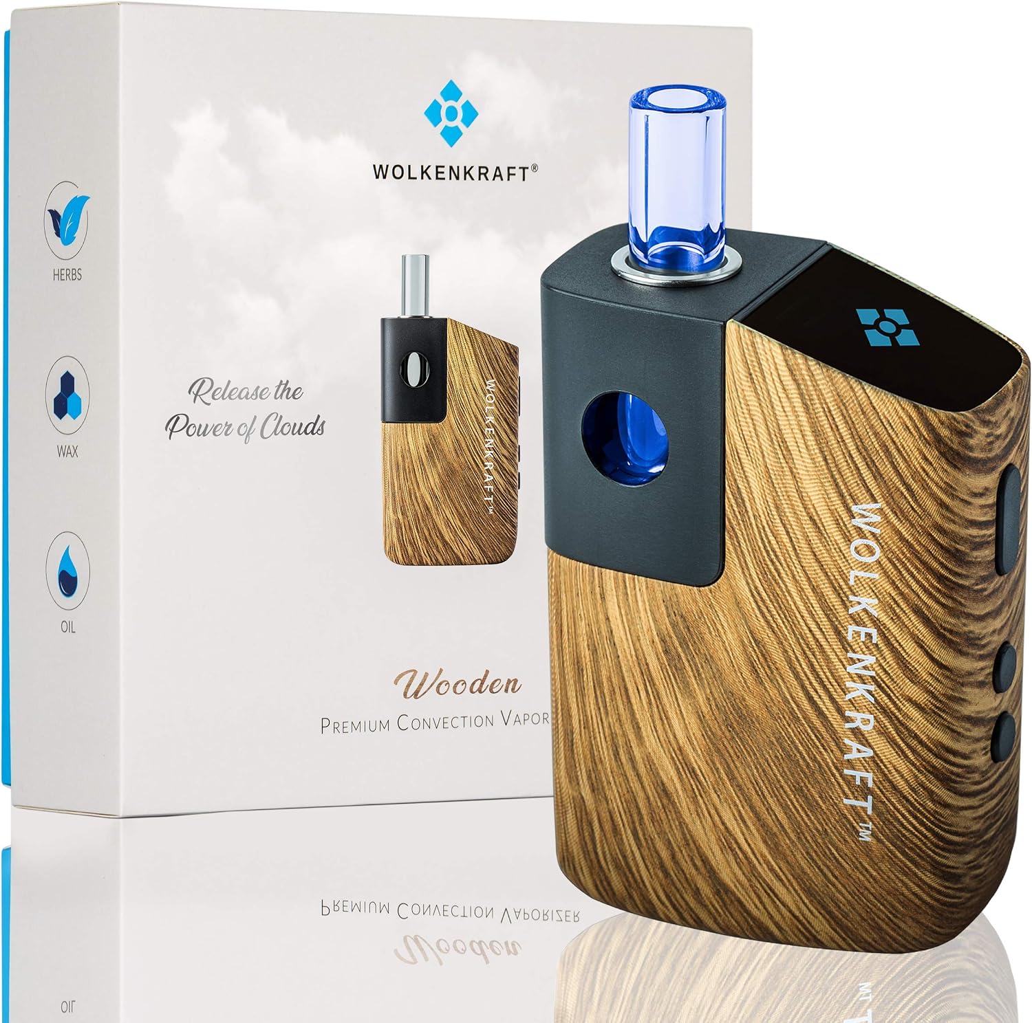 WOLKENKRAFT FX MINI Premium Vaporizer für Kräuter &amp; Extrakte 100% Konvektion Titankammer Hochwertig &amp; effizient *Holzoptik*