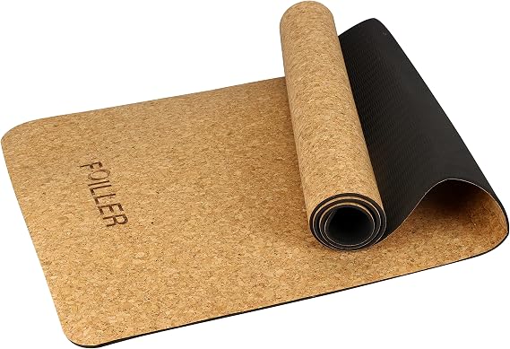 FOILLER Luxury Cork Yoga Mat - Natural Organic Cork & Eco-Friendly TPR - Perfect Size (72 x 24x4mm) Non Slip Exercise & Fitness Mat , Workout Mat and Exercise Mats for Yoga, Pilates and Floor