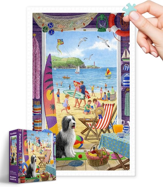 PieceRelax Plastic Jigsaw Puzzles for Adults 1000 Pieces - Most Satisfying Table Games and Gifts No Puzzle Mat Required [H3441]