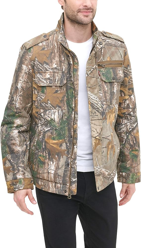 LEVI'S Men's Washed Cotton Military Jacket (Regular & Big & Tall Sizes)