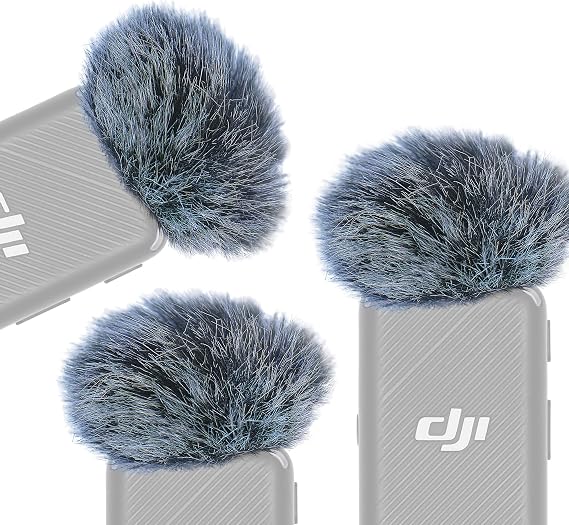 Microphone Deadcat Compatible with DJI Wireless Lavalier Microphone, Microphone Windscreen Wind Shield Muff Wind Blocker Protection Windjammer 3 Pieces Black