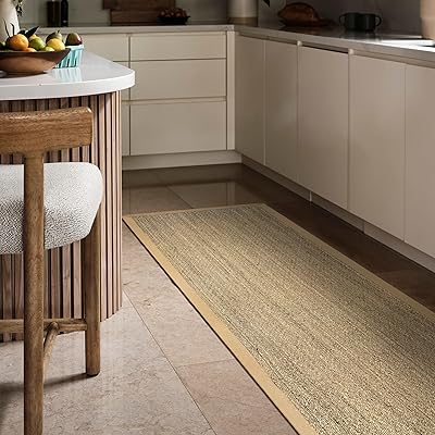 Nuloom Elijah BeigeNatural, 26 x 8, Basketweave, Seagrass, Soft and Textured, High Traffic, Stain Resistant, Easy Clean, Durable Runner for Bedroom, Living Room, Dining, Den, Foyer, Entryway