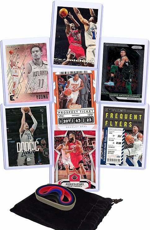 Basketball Cards: Giannis Antetokounmpo, Luka Doncic, James Harden, Trae Young, Donovan Mitchell, Bradley Beal, Michael Jordan ASSORTED Card Gift Bundle