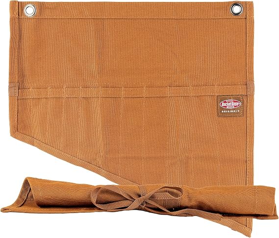 BucketBoss 70003 Tool and Wrench Set Roll with 11 Pockets in Brown