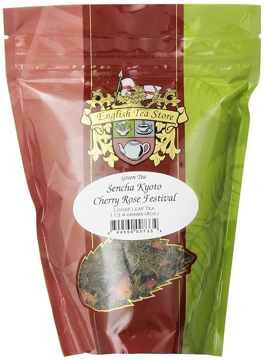 Sencha Kyoto Cherry Rose Festival Green Tea, Loose Leaf, 4oz Pouch